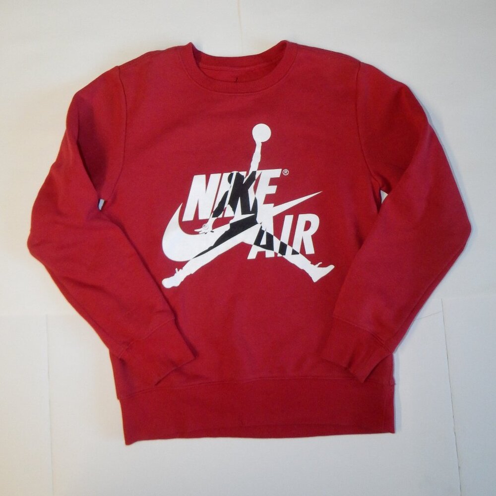 Nike Air Jordan Boys Jumpman Red Pullover Classic Sweatshirt L UEC